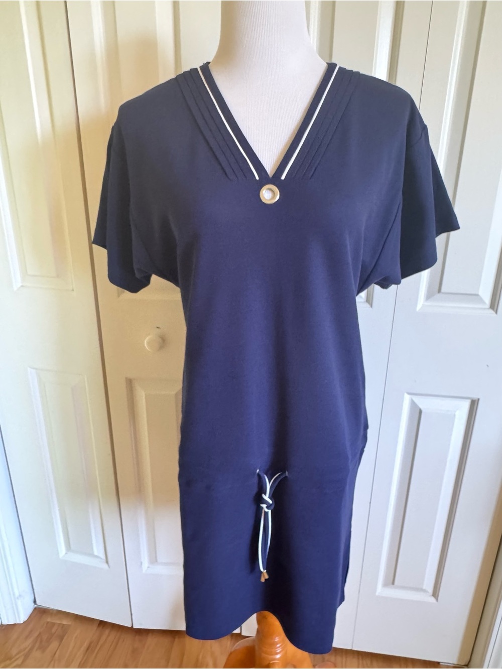 LISE CHARMEL Navy Cotton Blend Oversized Tunic S-M EUC